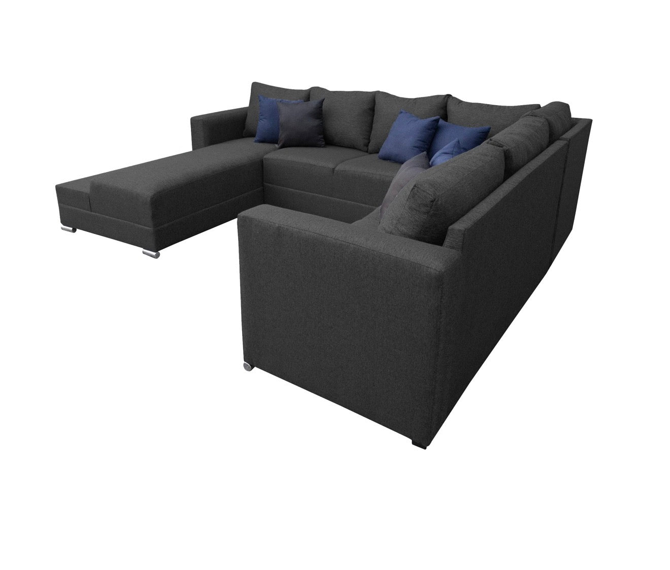 Sala Corbel - Esquinera en "U" Gris Oxford, 200x315x255 cm, 4 salas en 1