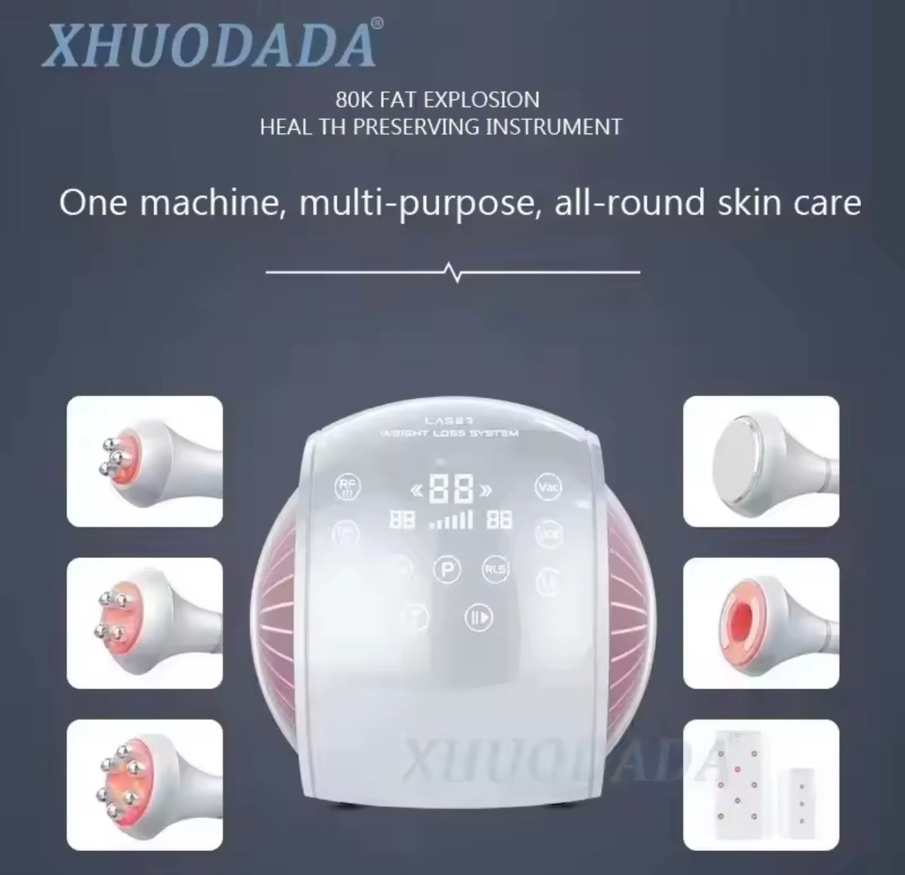 Máquina de Cavitación Ultrasónica 6 en 1 80K – Reductora, Infrarroja