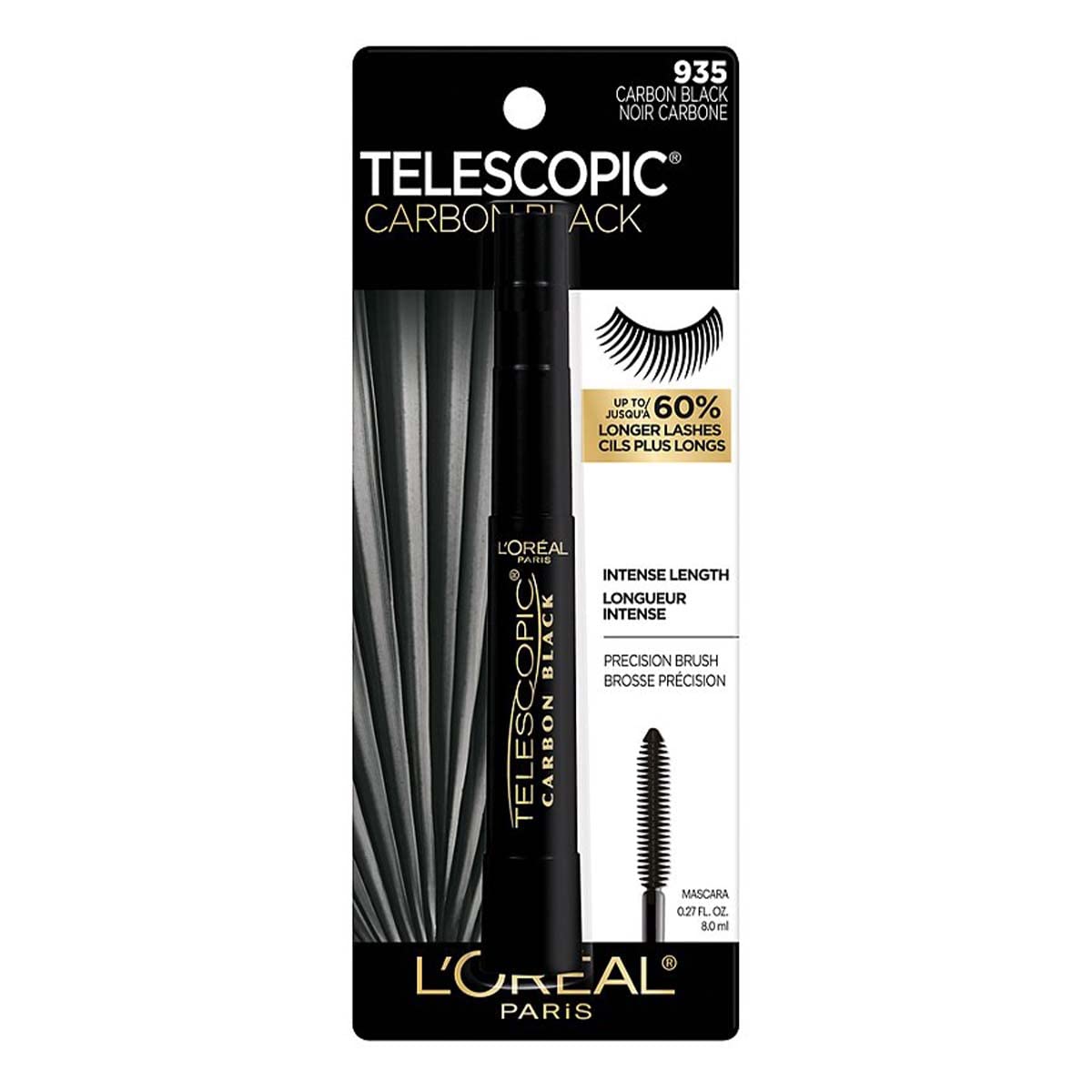 LOREAL TELESCOPIC CARBON BLACK MASCARA #935 CARBON BLACK