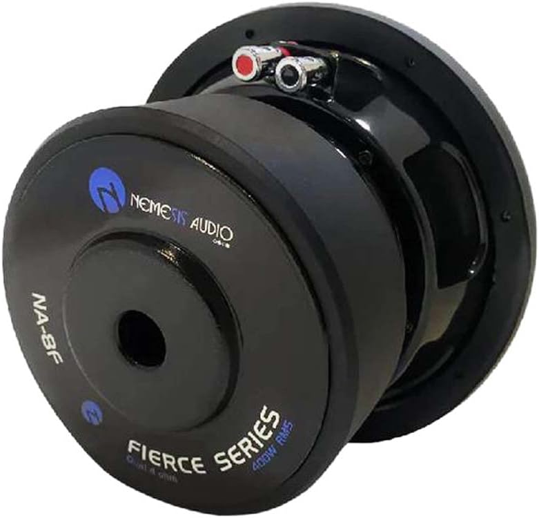 Nemesis NA-8F - Subwoofer de audio para coche de 800 W Max Dual 4 Ohm 8 pulgadas