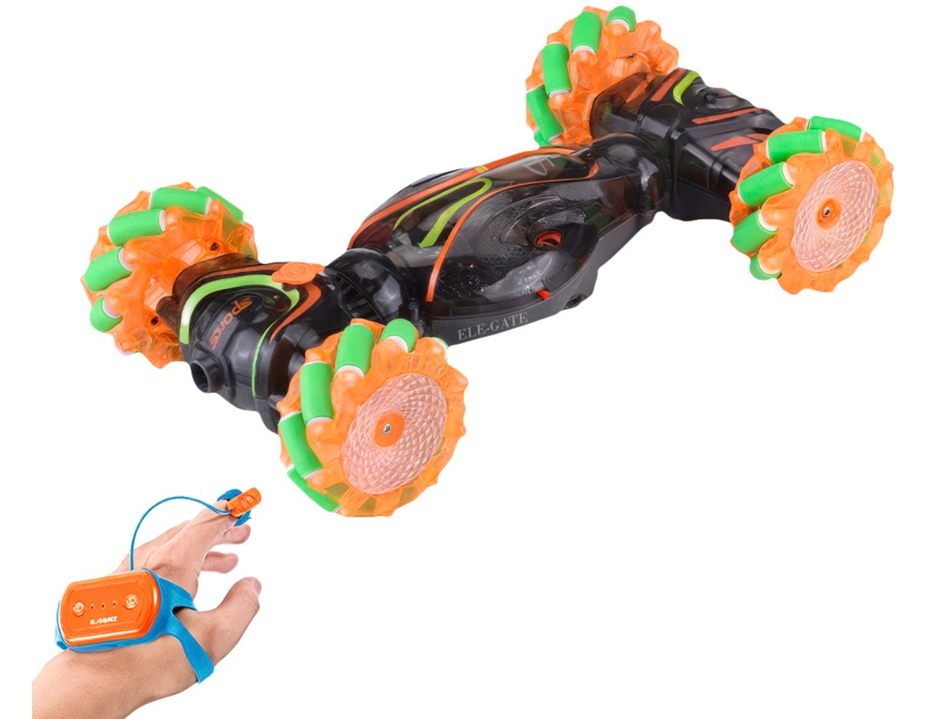 Coche Acrobático RC 4×4 con Luces RGB y Efecto de Humo Control Dual