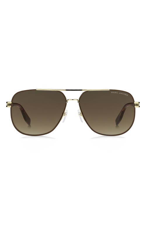 Marc Jacobs: MARC 633/S 001Q HA GOLD BROWN/BROWN SF