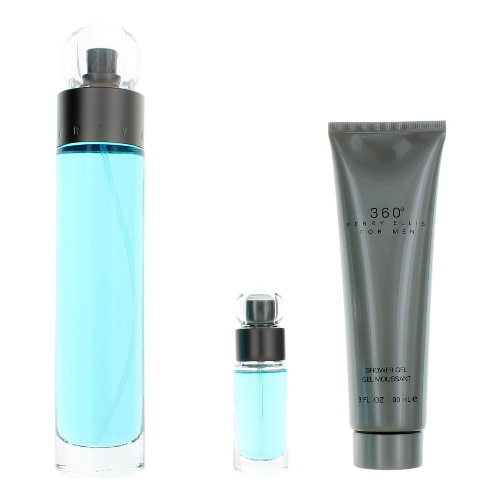 Perry Ellis: 360° Men EDT 100ML + Miniatura 7.5ML + Shower Gel 90ML  EDT Set De Caballero 100ML