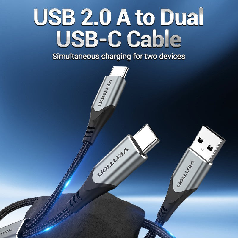 Vention Cable USB C A Tipo Macho 2 En 1 De Carga Rápida Para Huawei