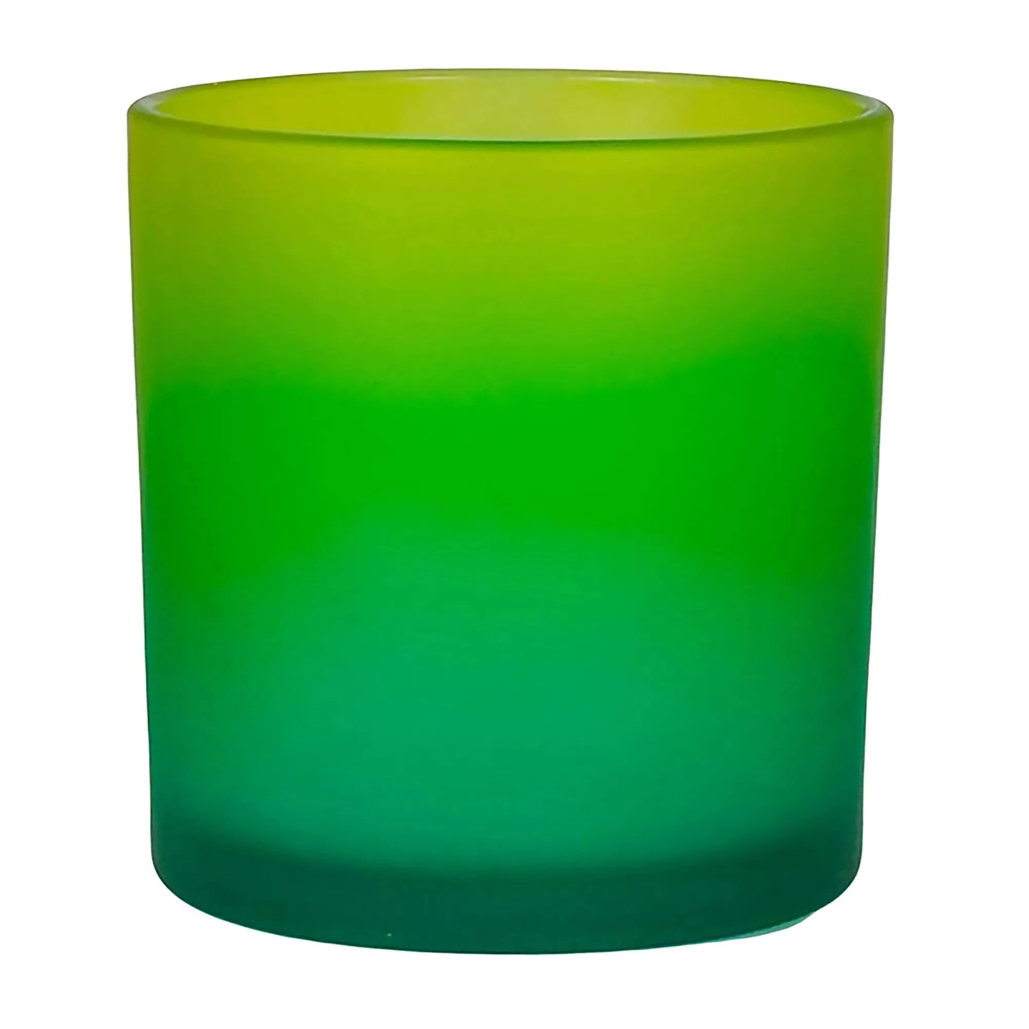 EOL - 560ml - Mónaco Vaso de vidrio para velas - Frasco con 2 colores: Amarillo y Azul Satinado