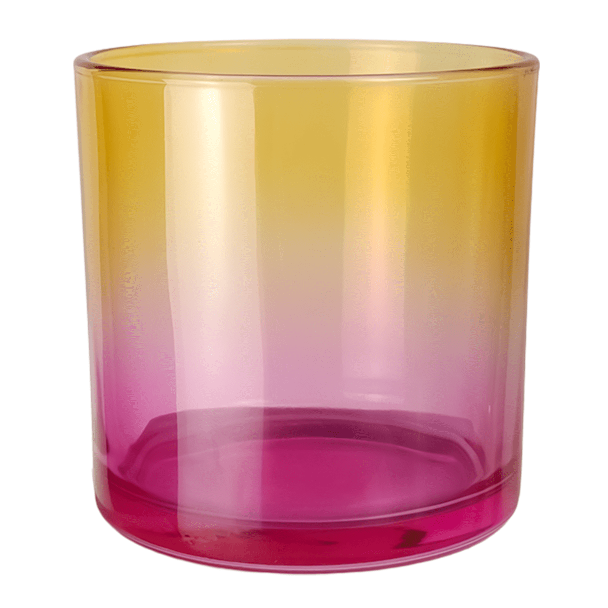 560ml - Mónaco Vaso de vidrio para velas - Frasco con 2 Colores: Naranja y Fucsia Transparente
