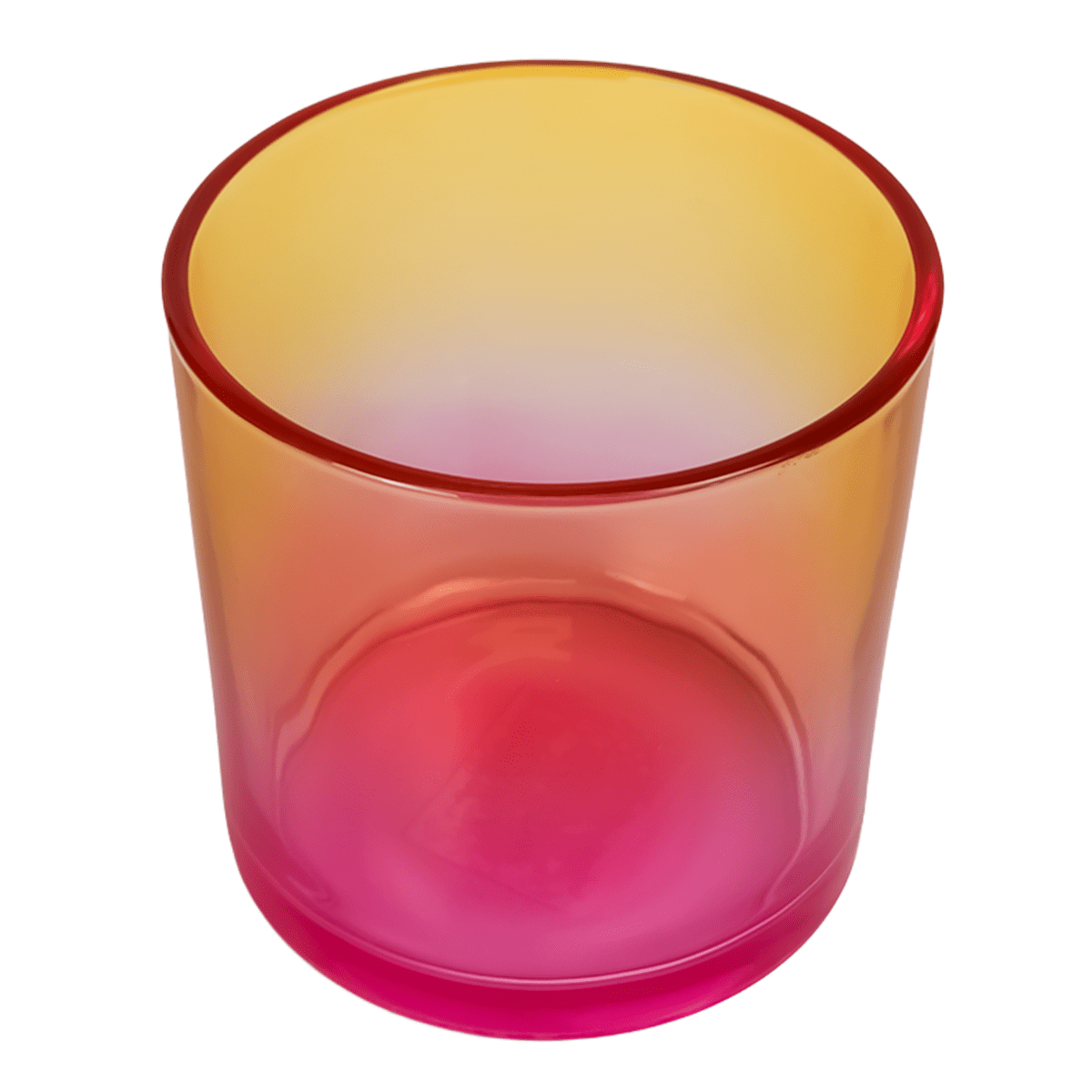 EOL - 450ml - Mónaco Vaso de Vidrio para Velas - Frasco con 2 Colores: Amarillo y Rosa Transparente