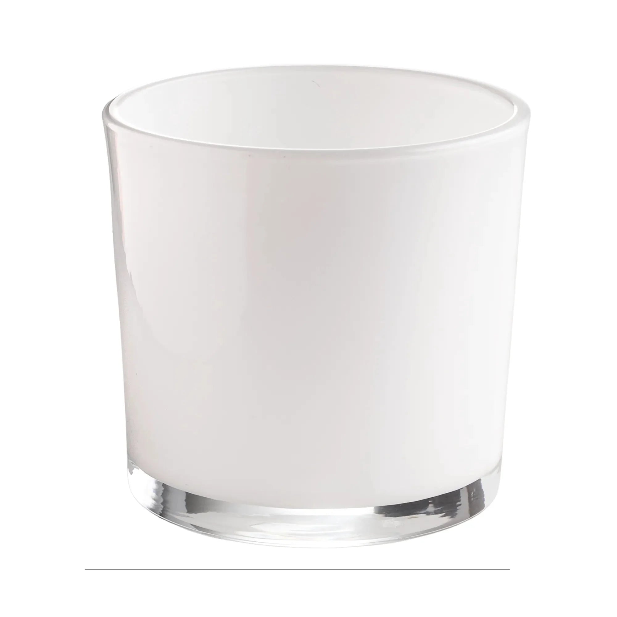 560ml - Mónaco Vaso de vidrio para velas - Frasco Blanco Brillante