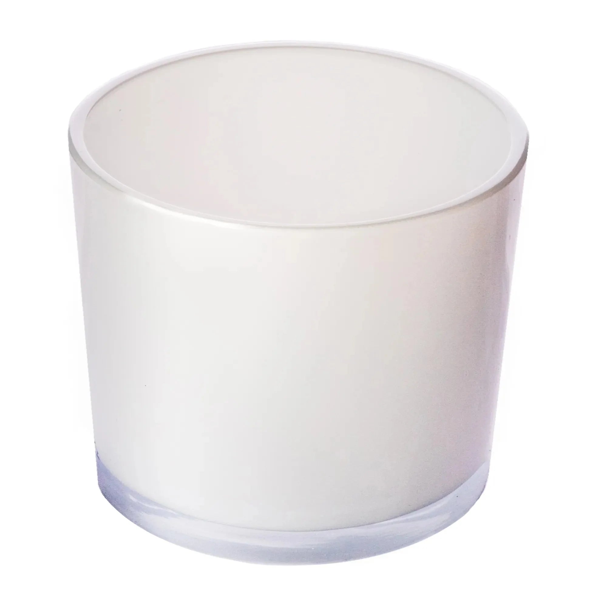 560ml - Mónaco Vaso de vidrio para velas - Frasco Blanco Brillante