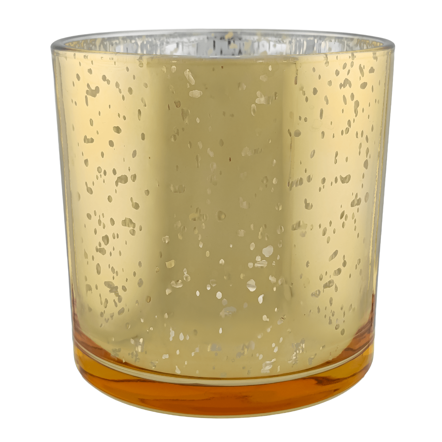 560ml - Mónaco Vaso de vidrio para velas - Frasco Dorado con Salpicaduras Metálico