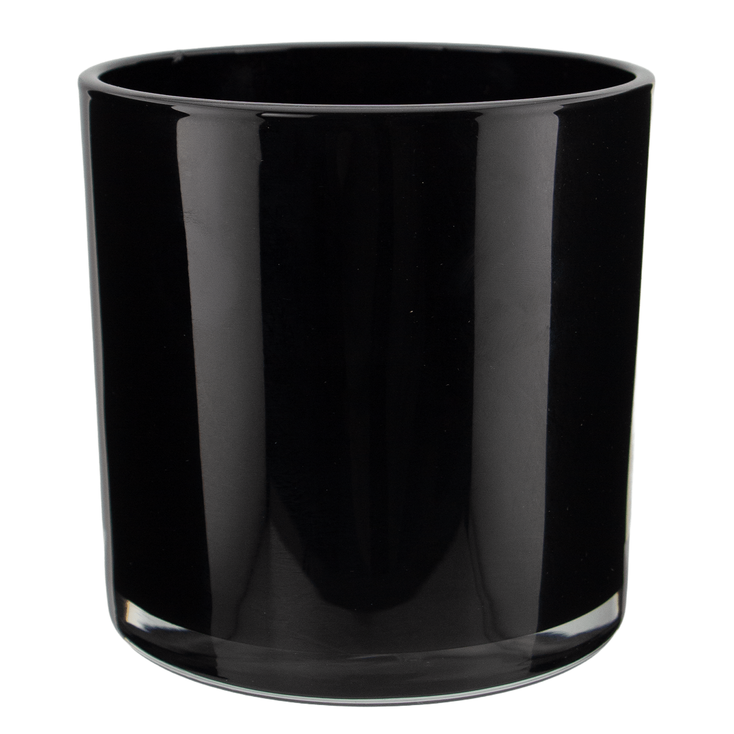 560ml - Mónaco Vaso de vidrio para velas - Frasco Negro Brillante