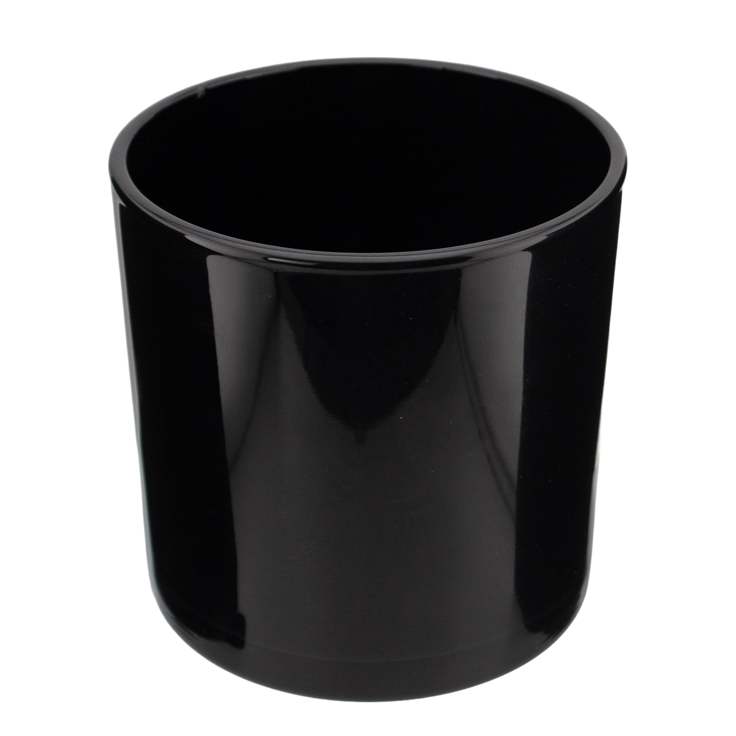 560ml - Mónaco Vaso de vidrio para velas - Frasco Negro Brillante