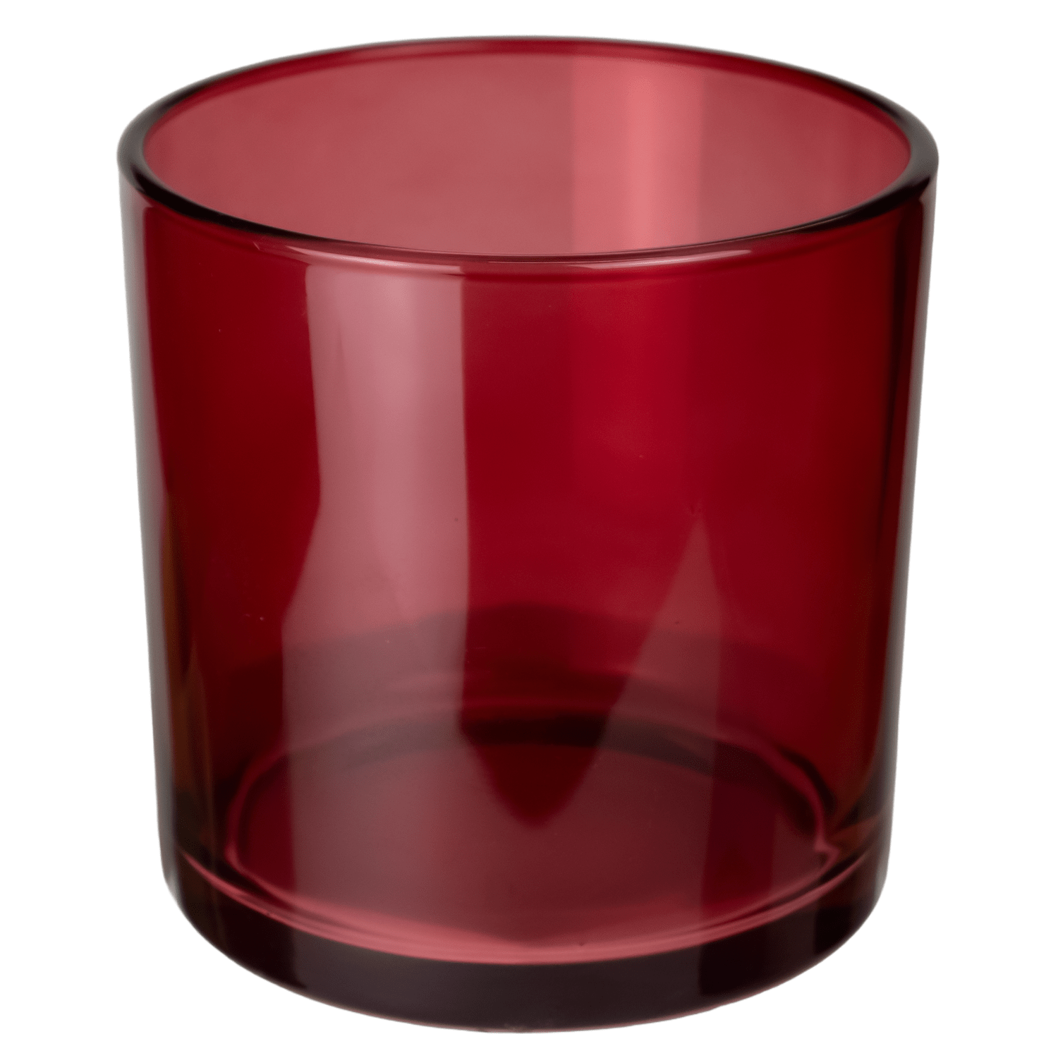 560ml - Mónaco Vaso de vidrio para velas - Rojo Vino Tinto - Frasco Transparente