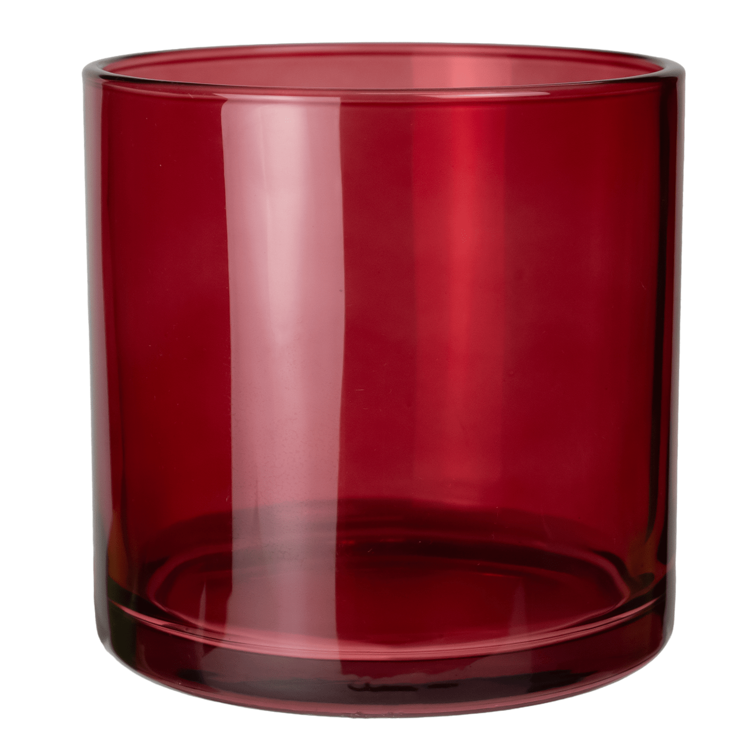 560ml - Mónaco Vaso de vidrio para velas - Rojo Vino Tinto - Frasco Transparente