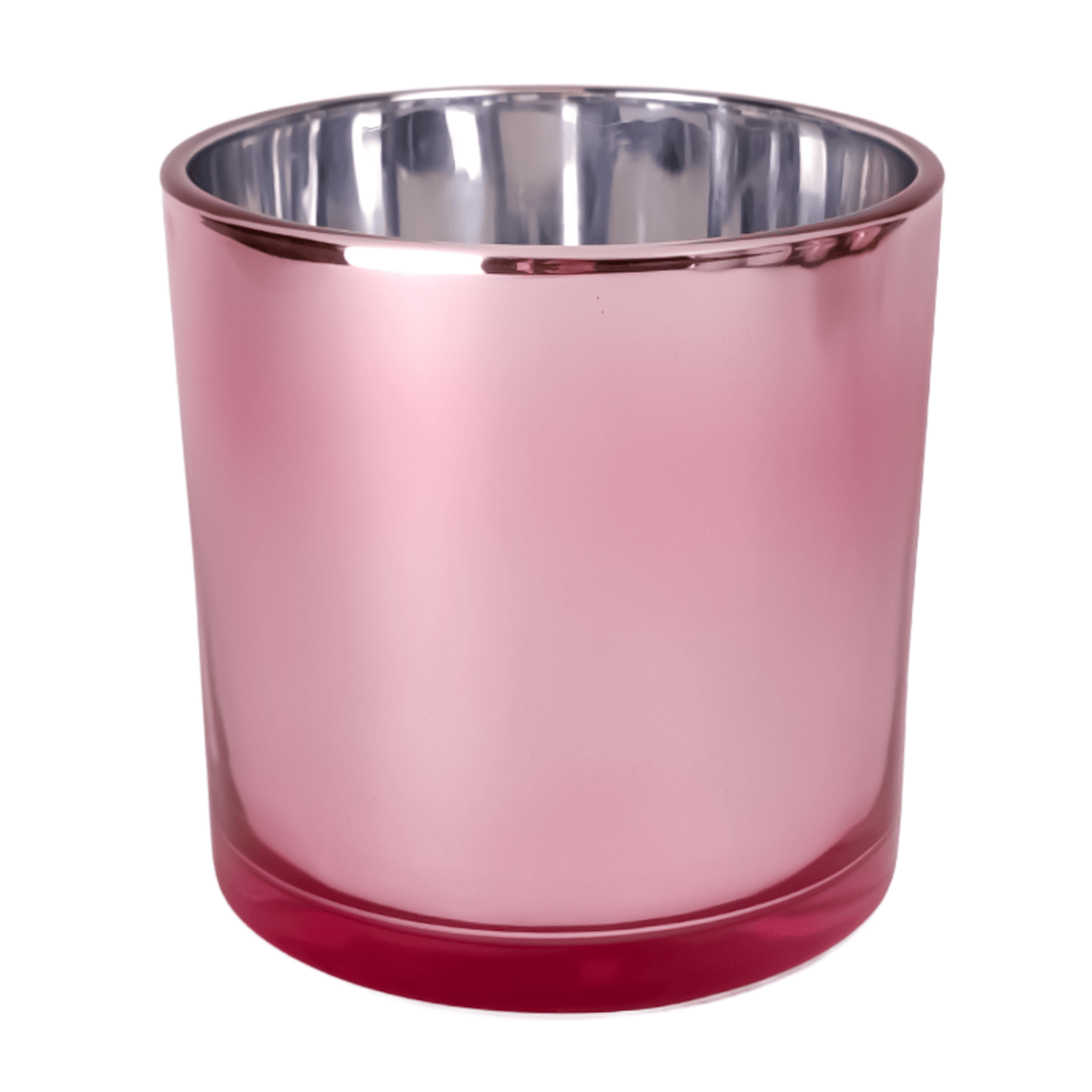 560ml - Mónaco Vaso de vidrio para velas - Frasco Rosa - Metálico