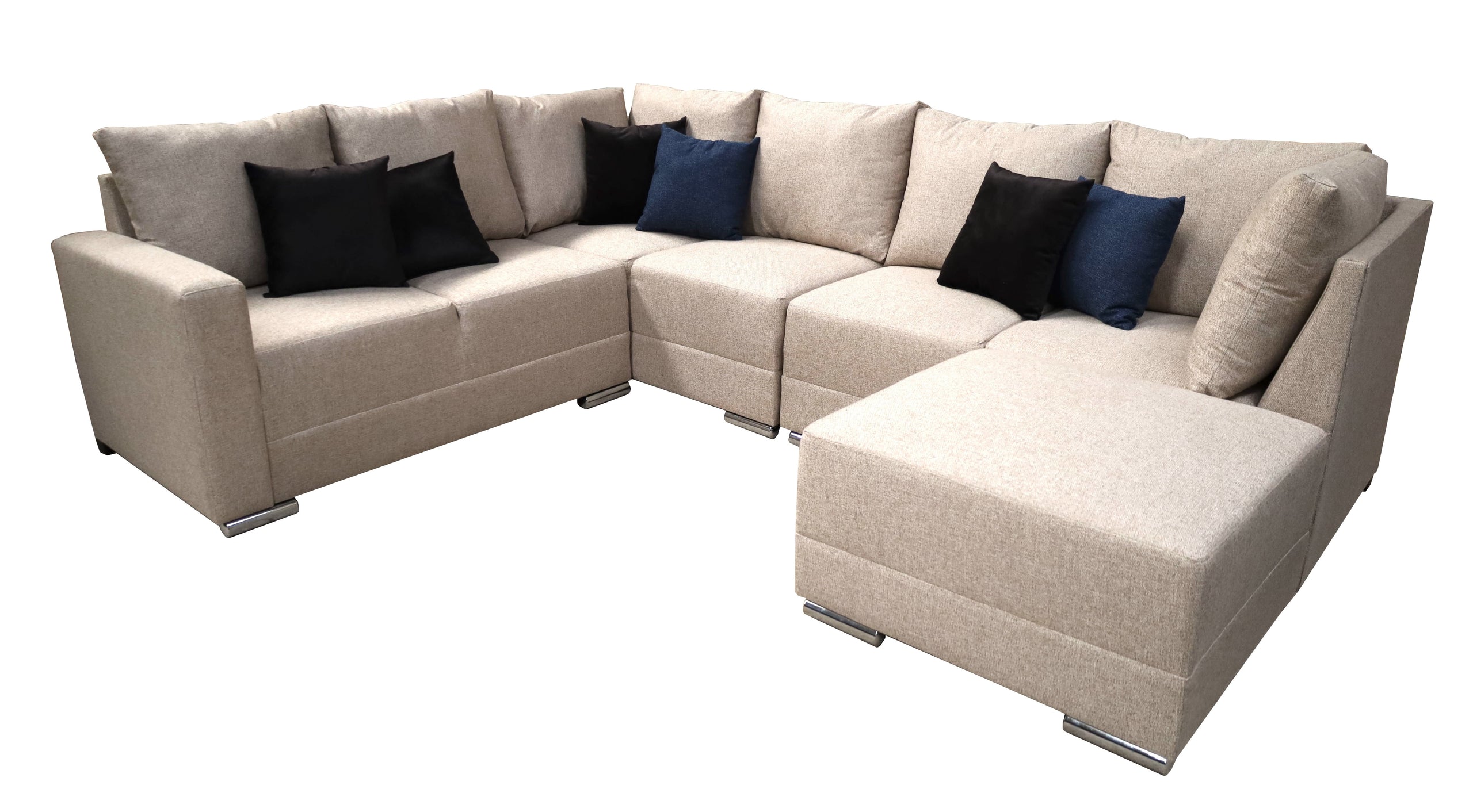 Sala Esquinera Modular El Bazar Store Artemis Beige 230x300 cm, Derecha ó Izquierda, Tela Lino nacional