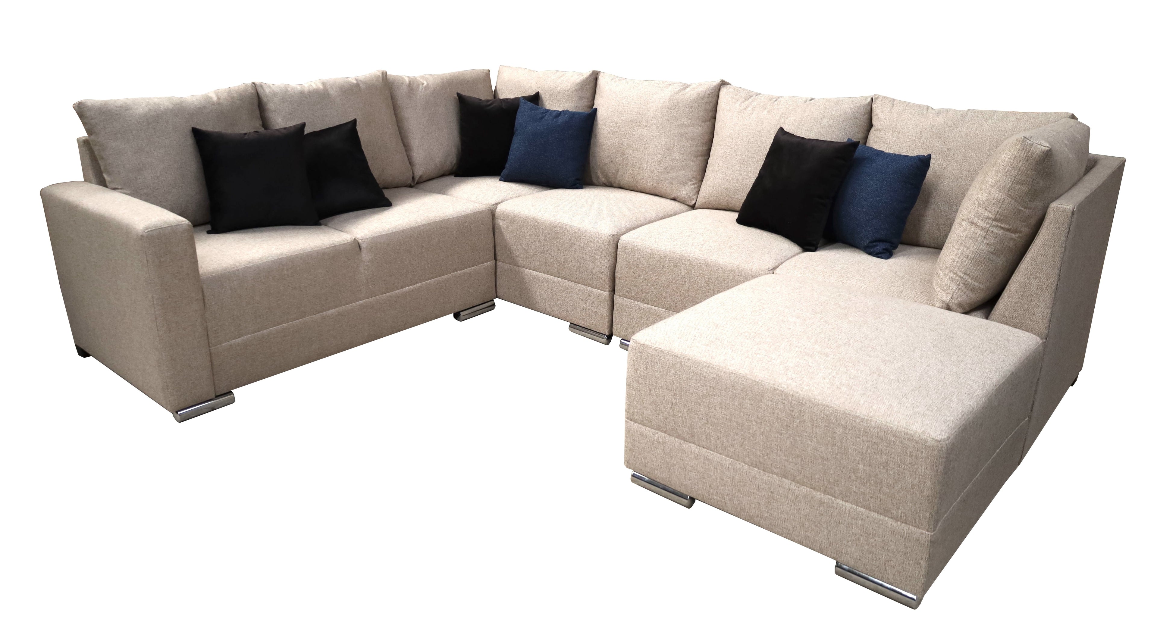 Sala Esquinera Modular El Bazar Store Artemis Beige 230x300 cm, Derecha ó Izquierda, Tela Lino nacional