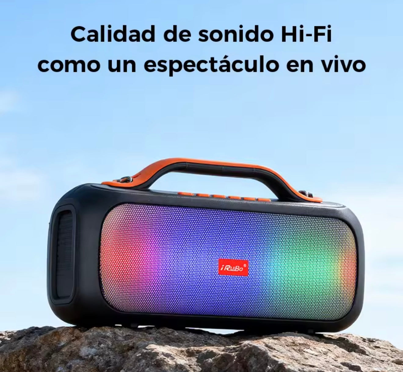 Bocina Bluetooth portátil con luces RGB