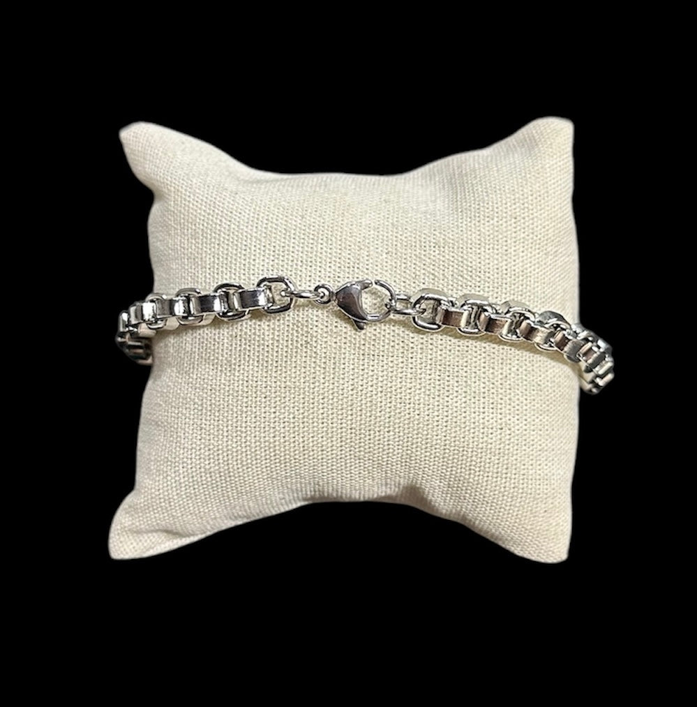 Pulsera Plata Entrelazada Cuadrada
