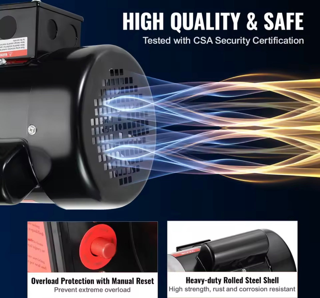 Motor eléctrico monofásico 1.5 HP para compresor de aire