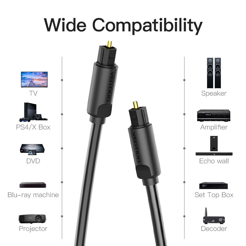 Cable De Audio De Fibra Óptica Vention Para CD DVD SPDIF 1m