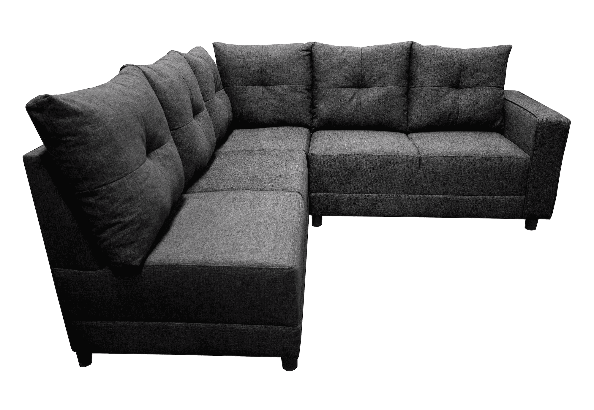 Sala Esquinera El Bazar Store Loki Gris Oxford 200x215 cm, Tela Lino nacional, Modular