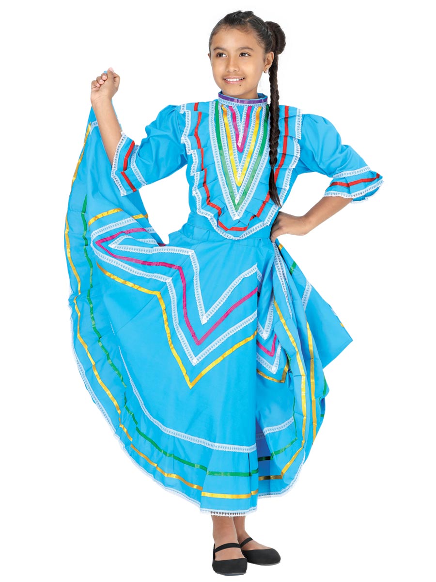 Vestido de Niña El General en Tela Color Azul 600311