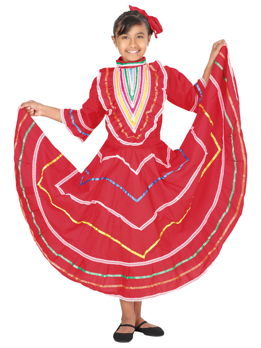 Vestido de Niña El General en Tela Color Rojo 600314