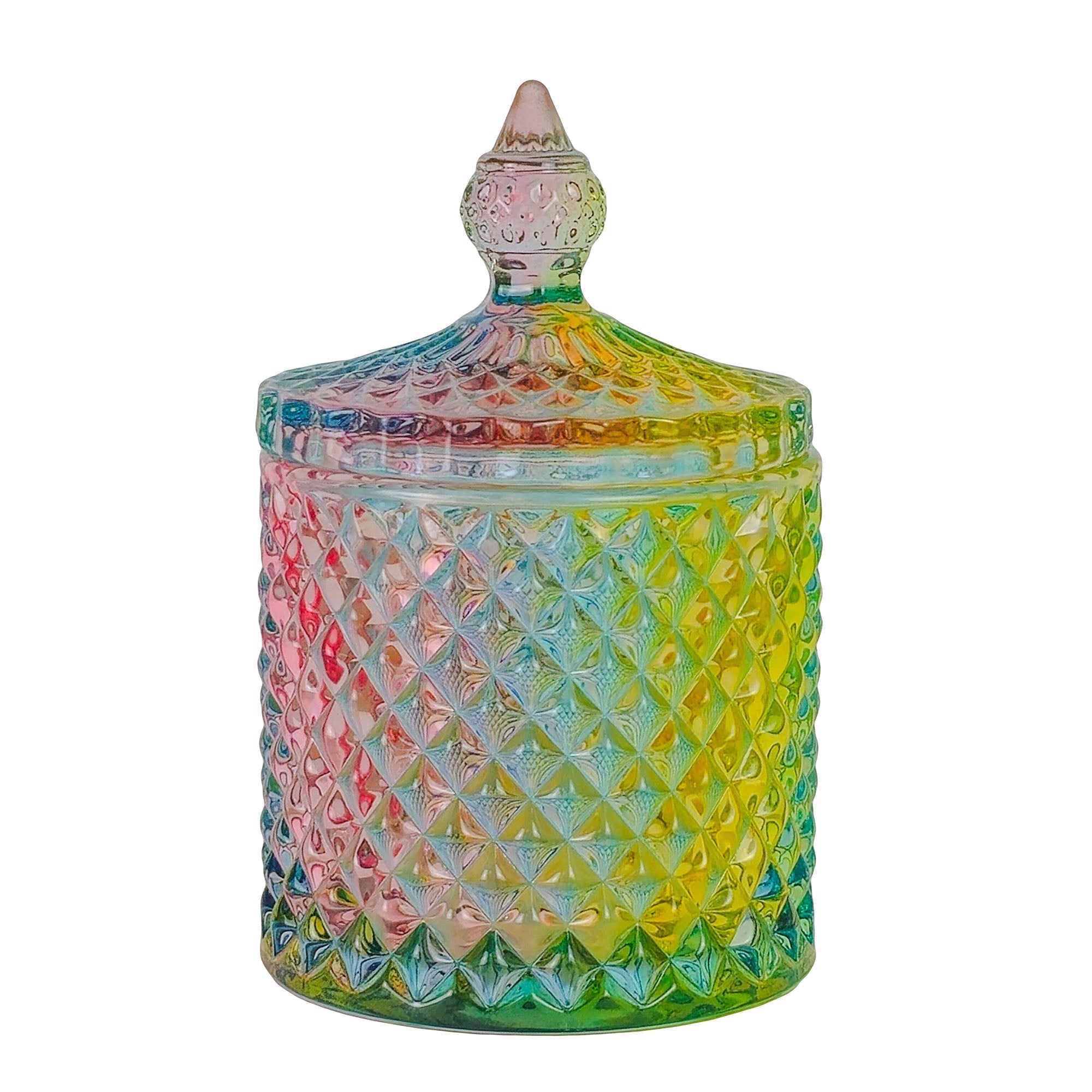 600ml - París Vaso de lujo de vidrio para velas - Frasco Arcoíris