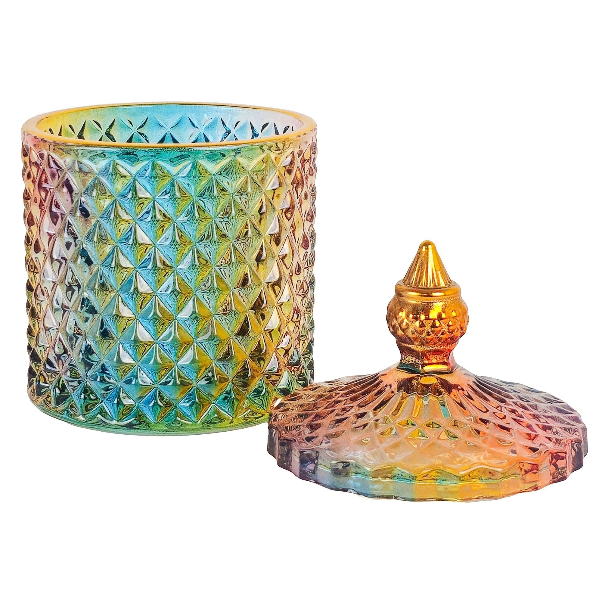 EOL - 600ml - París Vaso de lujo de vidrio para velas - Frasco Arcoíris con Oro