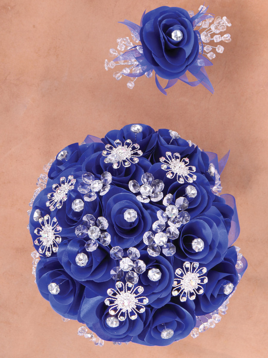 Ramo para XV Años Mis XV Primaveras en Acrílico Satinado Color Azul Rey/Plata 602333