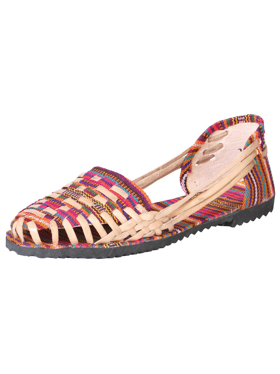 Huarache Mocasín de Mujer México Artesanal Lona/zarape Artesanal en Piel Color Multicolor 602554