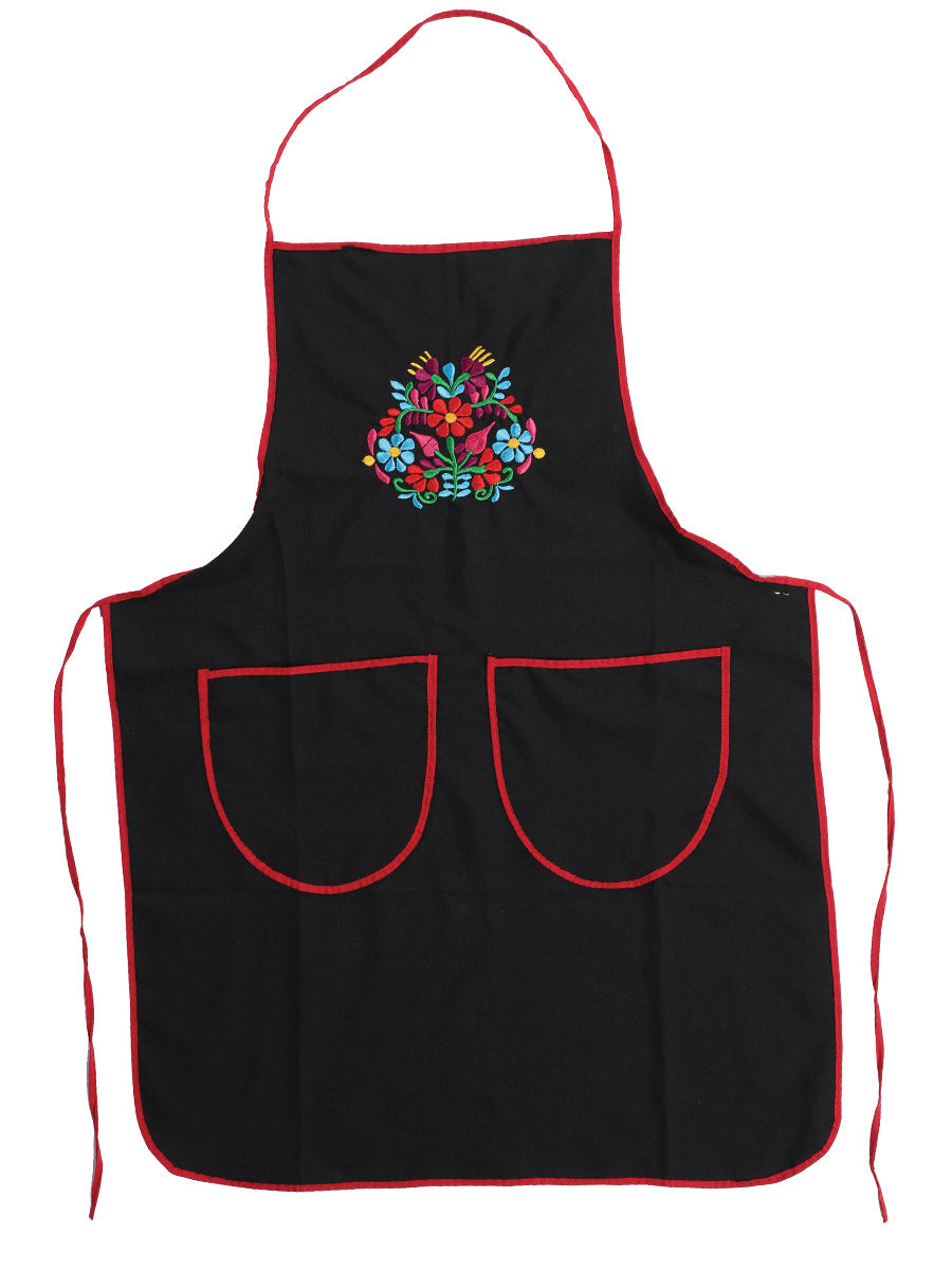 Mandil México Artesanal MDA1 100% Algodon Negro MDA1 Bordada Artesanal en 100% Algodón Color Negro 602964