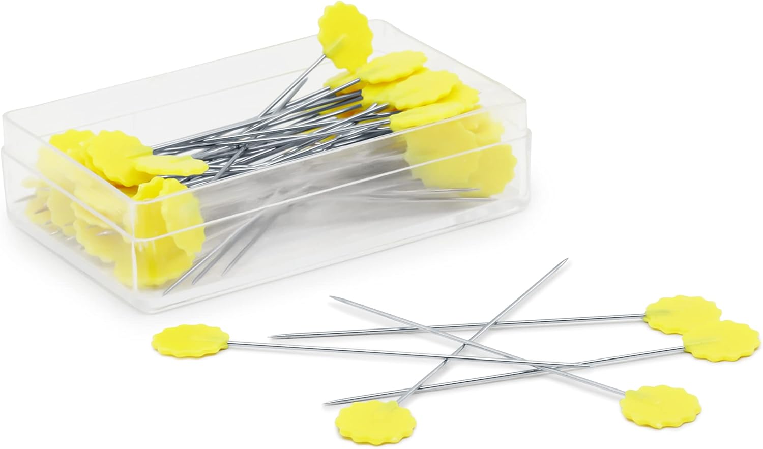 Caja de Alfileres Dritz Pequeñas Flores Amarillas 50 alfileres (5 cm)