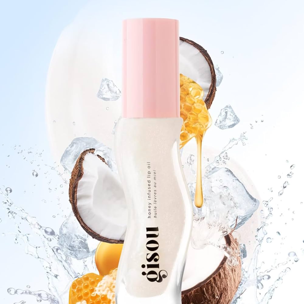 GISOU Honey Infused Hydrating Lip Oil  Coconut Frost  8ML