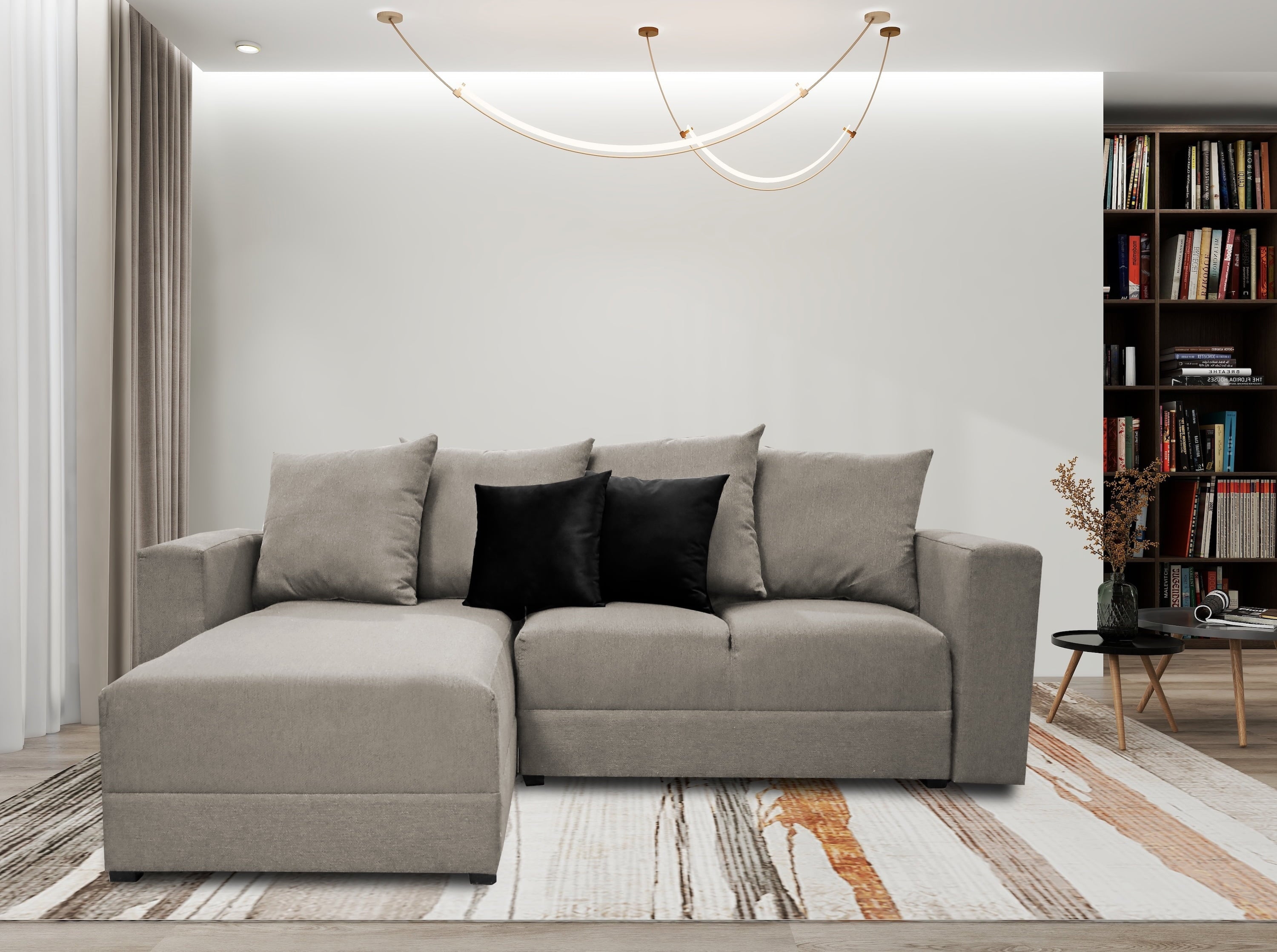 Sala Esquinera Modular El Bazar Store Lombar Beige Lino 220x160 cm Moderna en Esquina