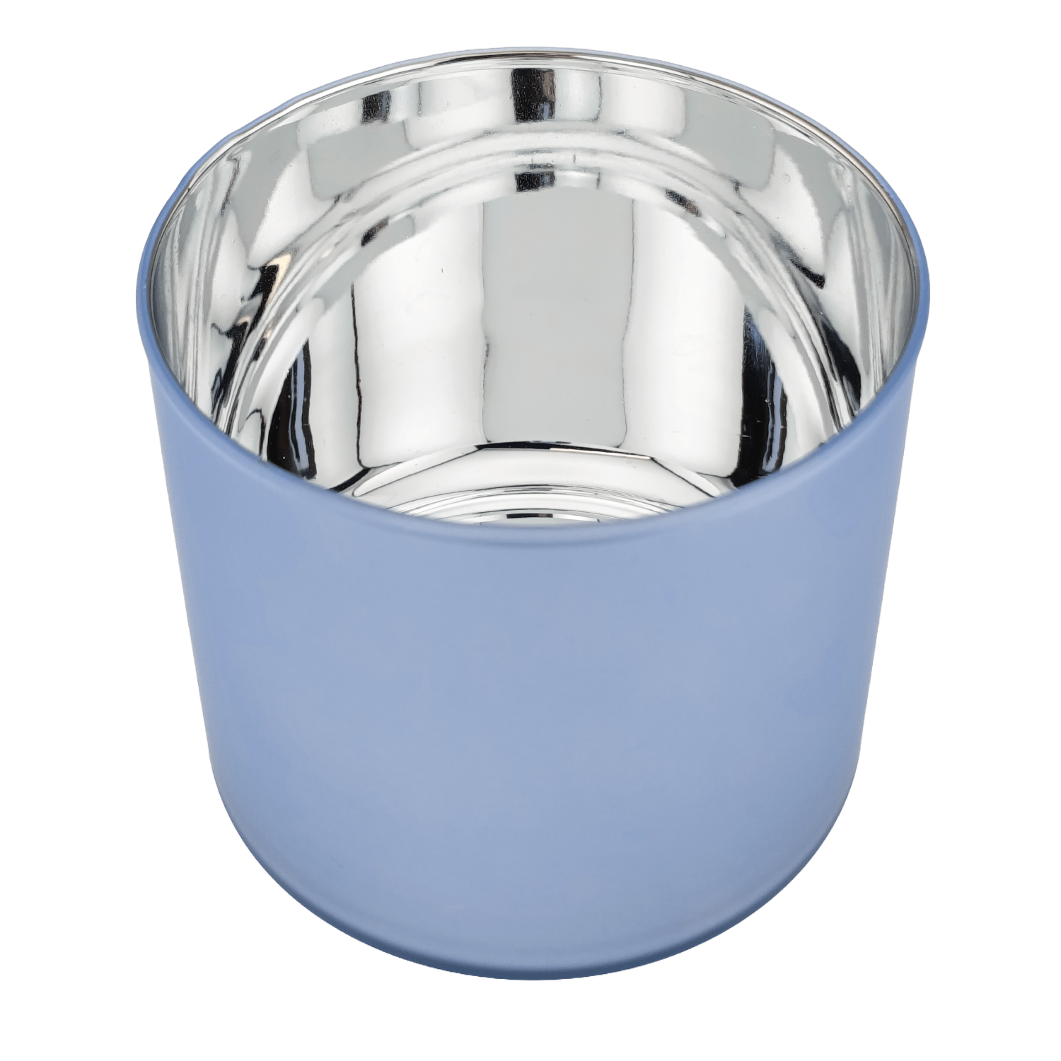 620ml - Mónaco Vaso de vidrio para velas - Inspirado en Bath Body Works® / White Barn® - Frasco Azul Claro Mate / Metállico