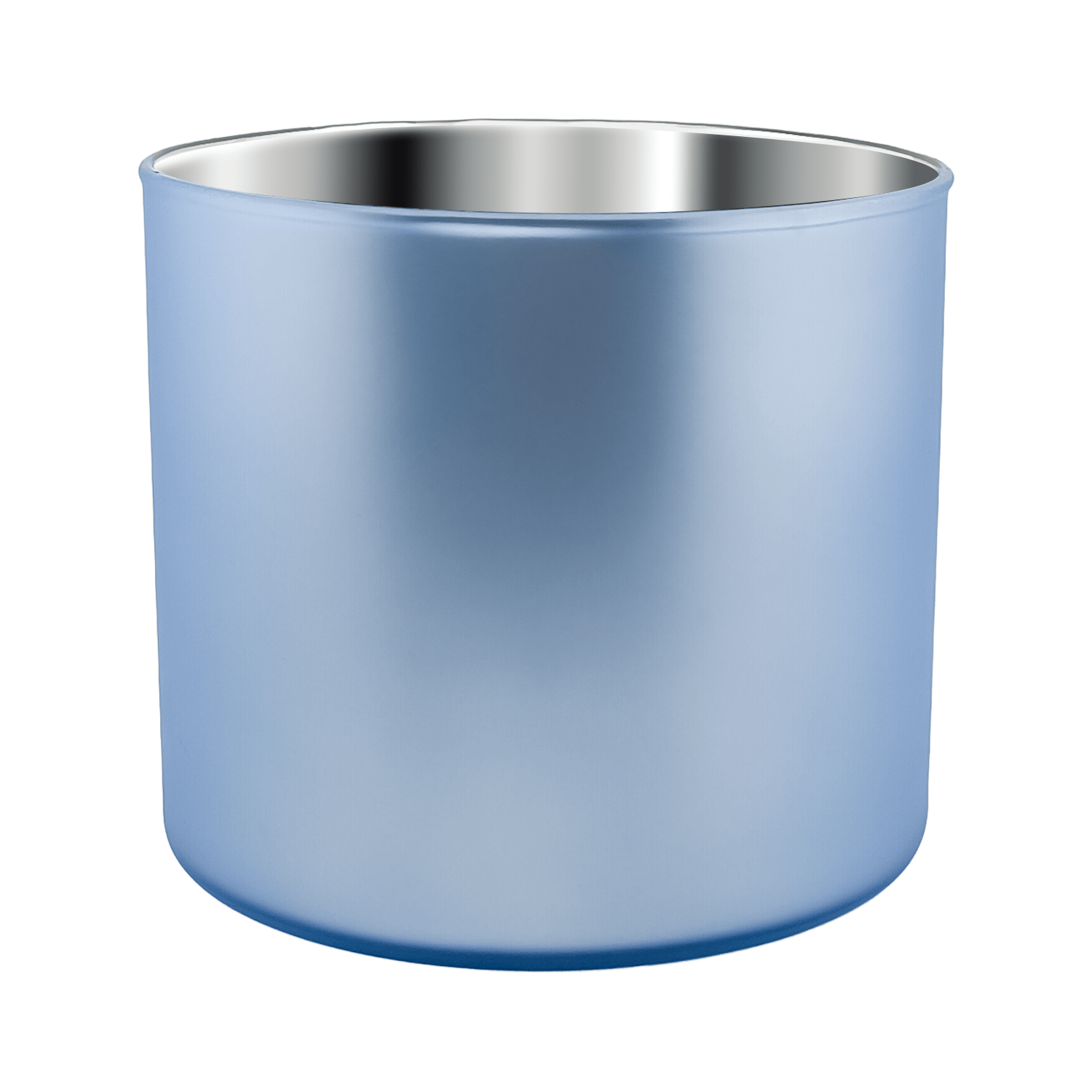 620ml - Mónaco Vaso de vidrio para velas - Inspirado en Bath Body Works® / White Barn® - Frasco Azul Claro Mate / Metállico