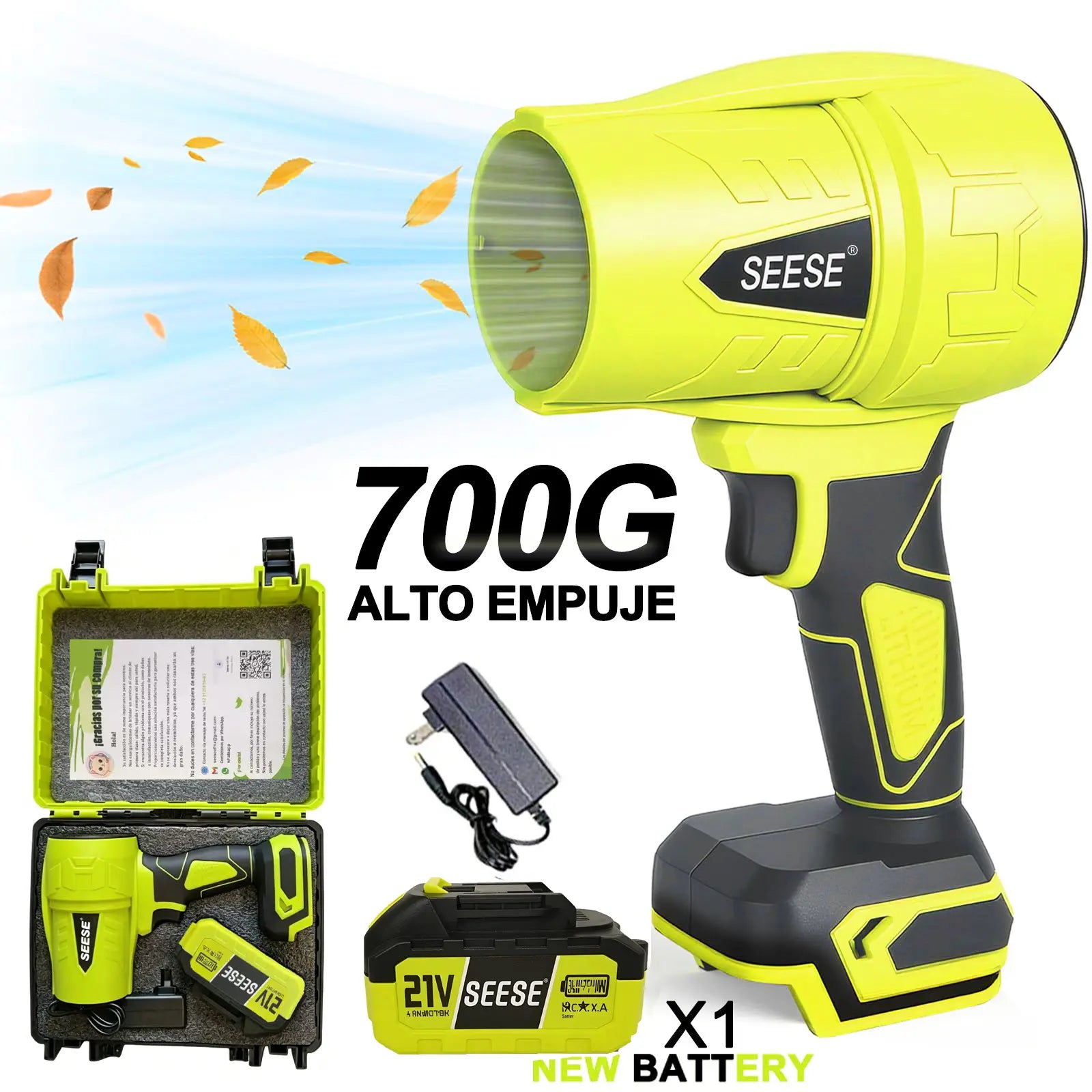 Soplador Inalámbrico Profesional Turbo Jet