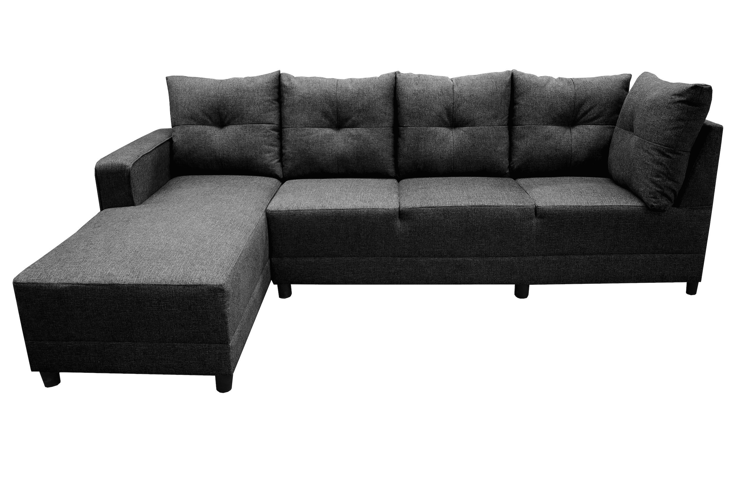 Sala Esquinera El Bazar Store Freya Negro 275x160 cm Tela Lino Nacional Modular