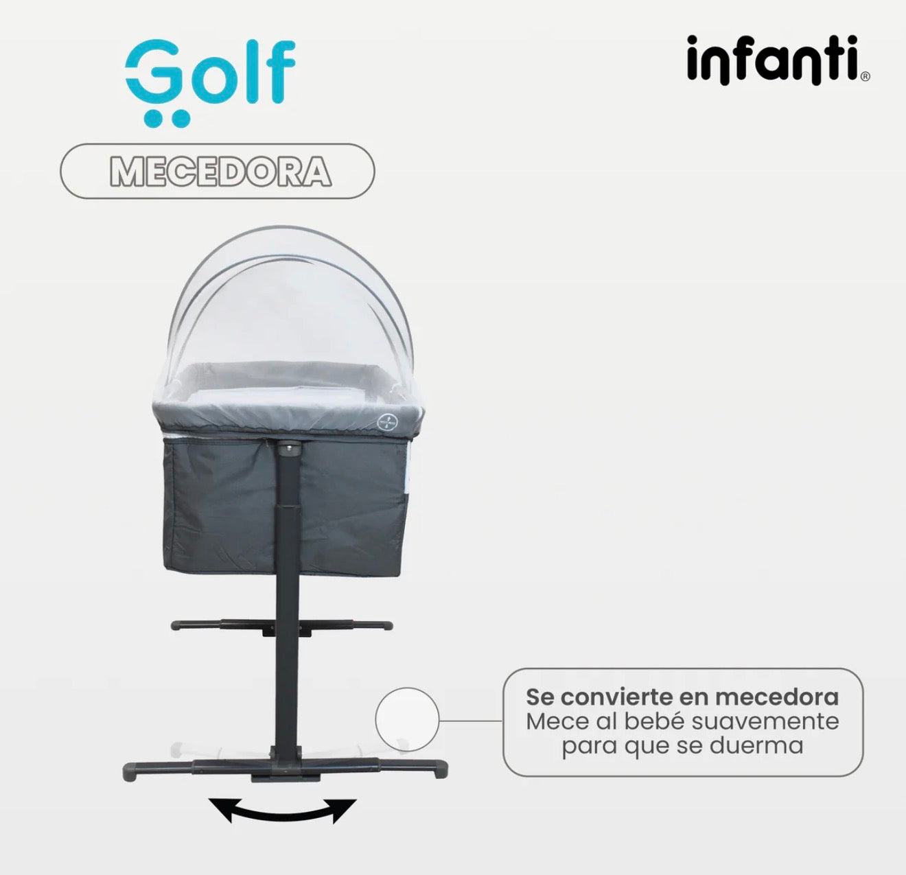 Cuna Colecho Infanti Golf Antireflujo y Mecedora