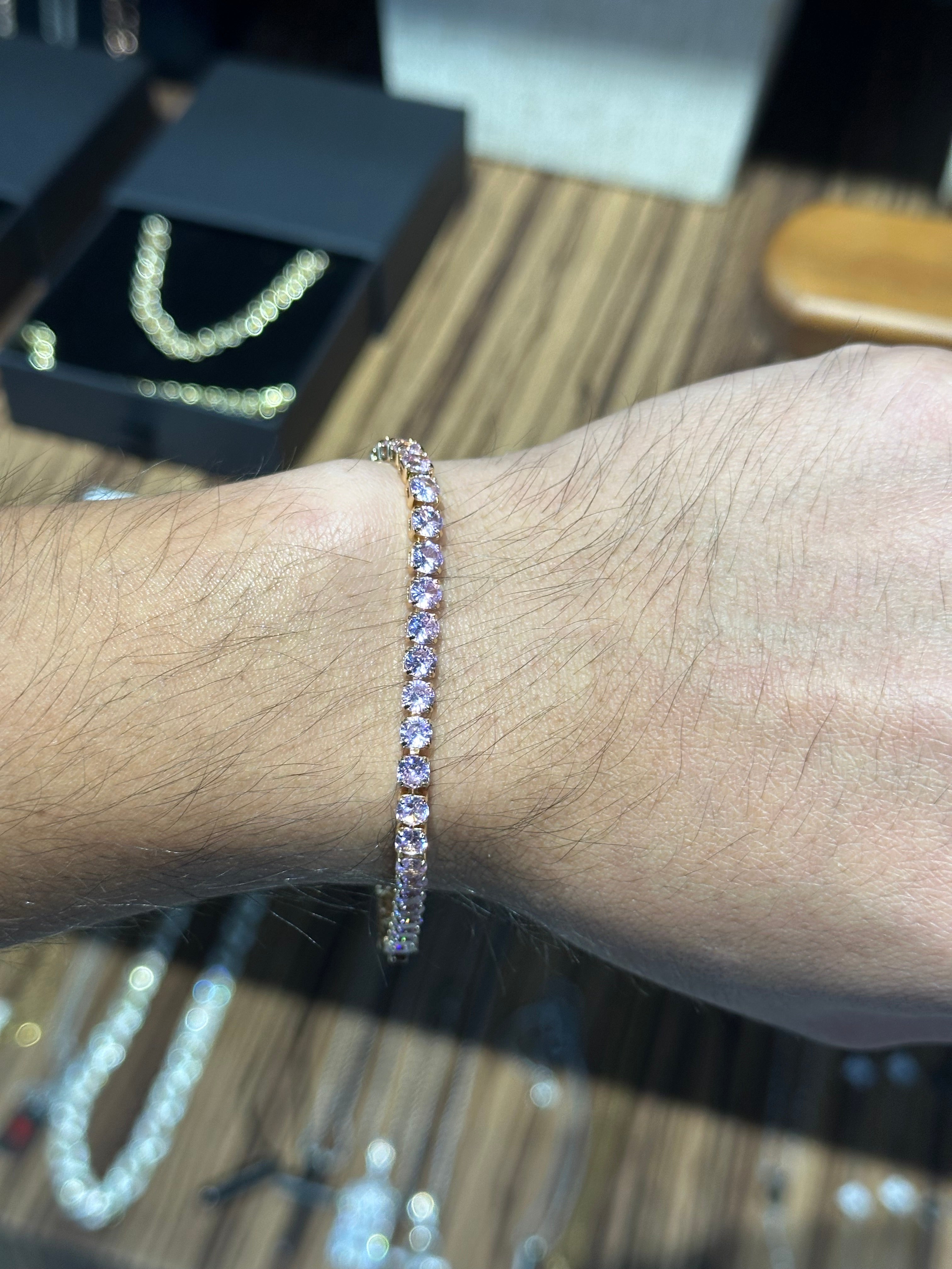 Pulsera Tenis 3 mm Rosa