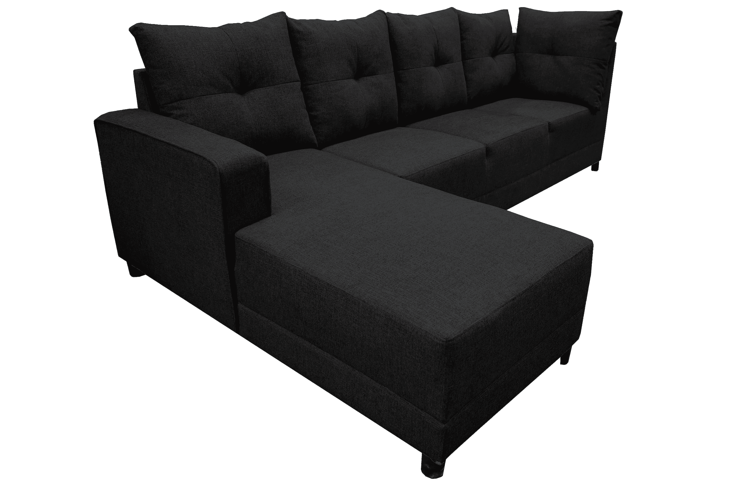 Sala Esquinera El Bazar Store Freya Negro 275x160 cm Tela Lino Nacional Modular