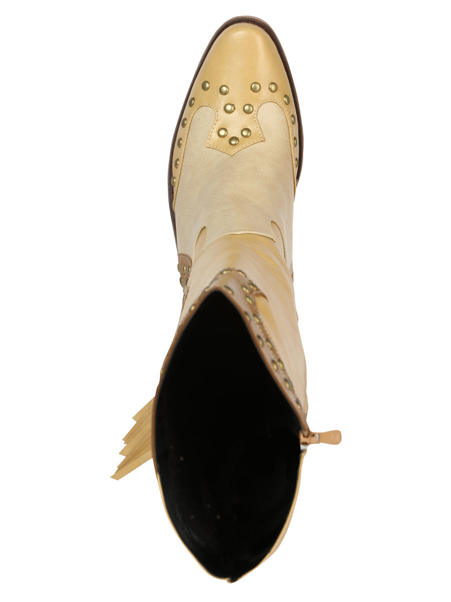 Bota Vaquera de Mujer El General Western Wear SYG-2751 en Piel Crazy Color Hueso 702029