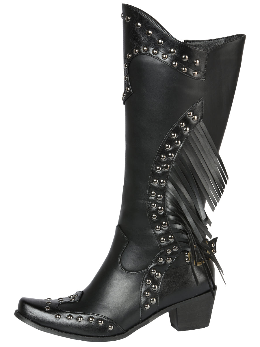 Bota Vaquera de Mujer El General Western Wear SYG-2751 en Piel Crazy Color Negro 702030