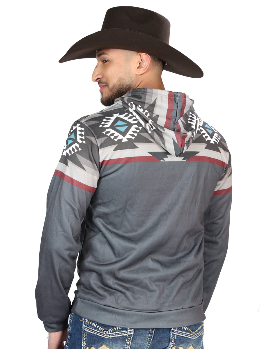 Chamarra de Hombre El General Western Wear SYG-2747 en Tela Color Gris 702037