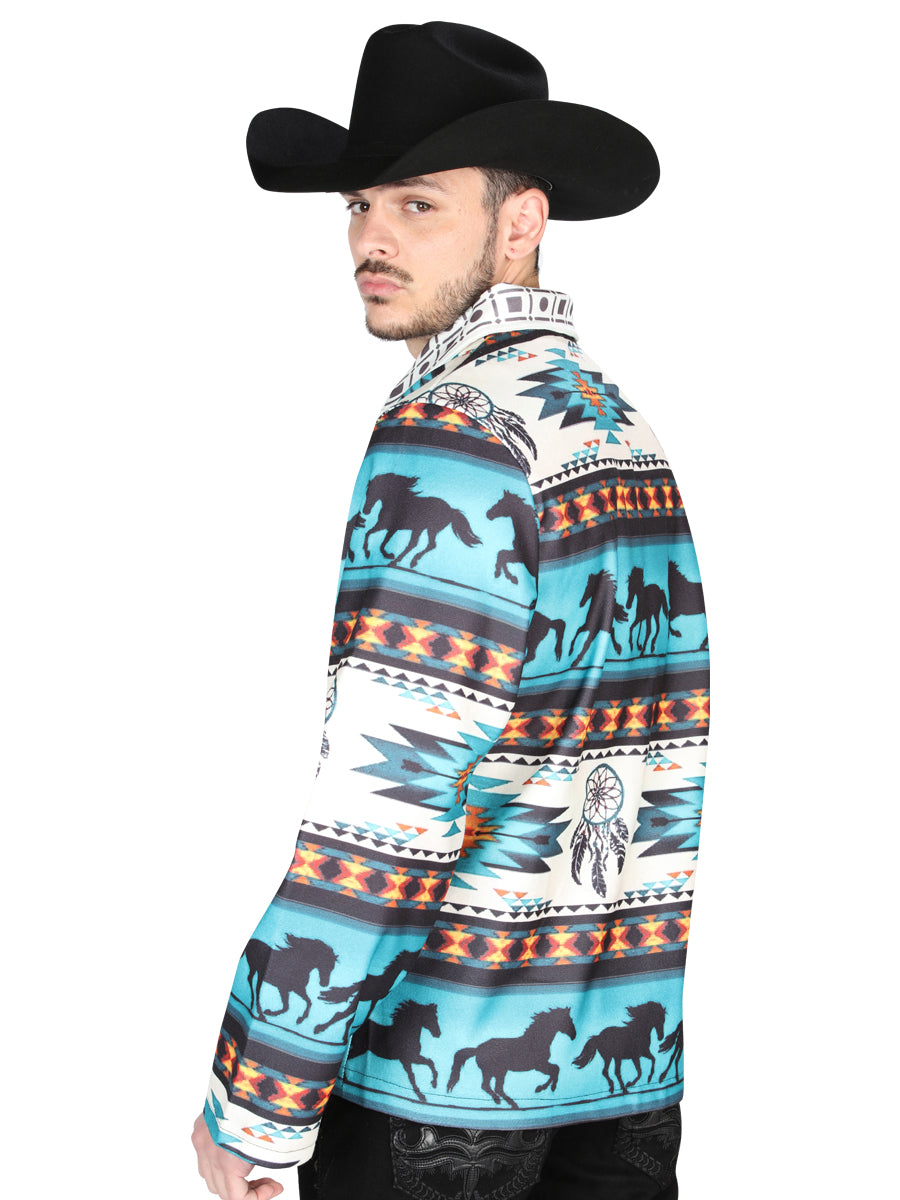 Chamarra de Hombre El General Western Wear SYG-2616 en Tela Color Verde 702042