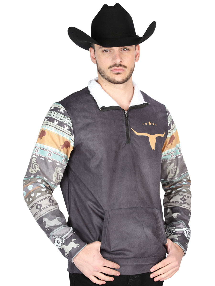 Chamarra de Hombre El General Western Wear SYG-2819 en Tela Color Negro 702057