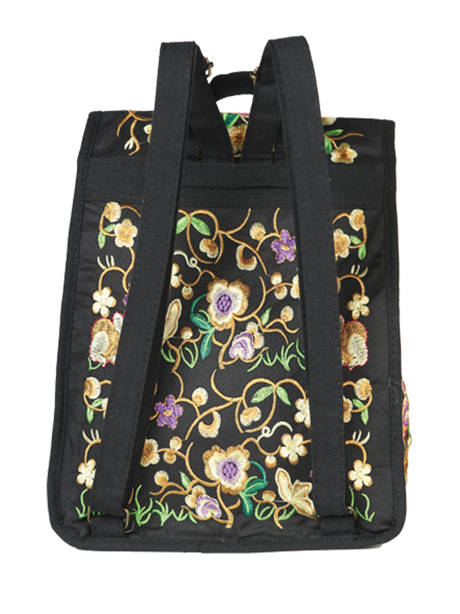 Bolsa de Mujer El General AC-111 Bordada en Tela Color Negro/Rosa 702170