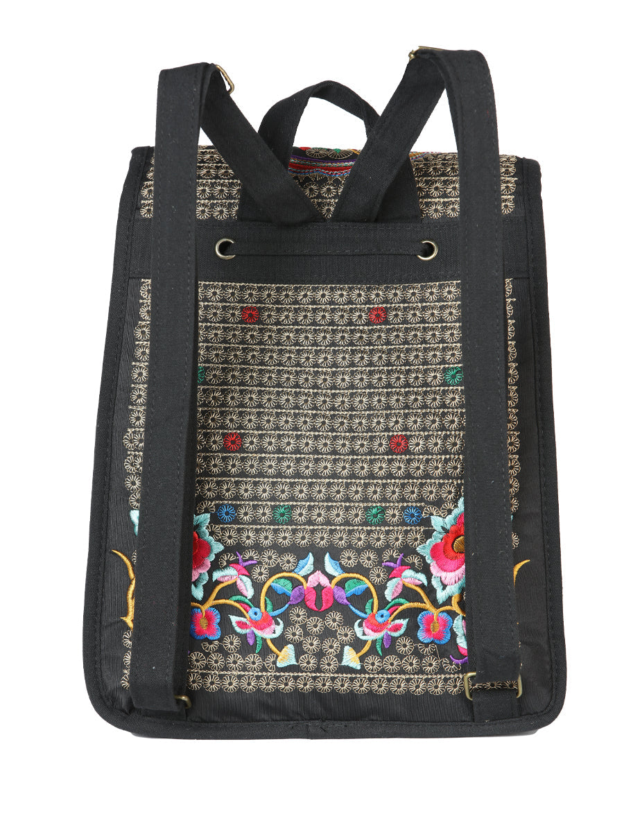 Bolsa de Mujer El General AC-115 Bordada en Tela Color Negro/Multicolor 702171
